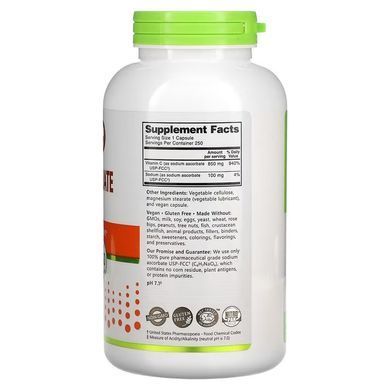NutriBiotic Sodium Ascorbate 250 капс. Витамин С