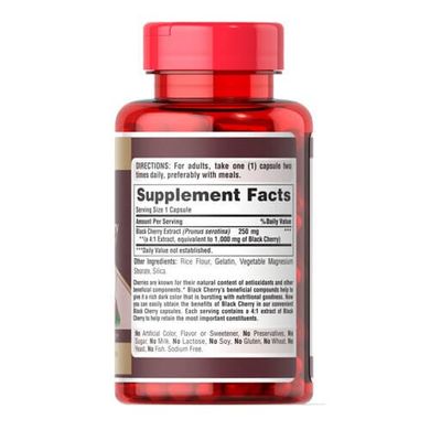 Puritan's Pride Black Cherry Extract 1000 mg 200 caps Вишня экстракт