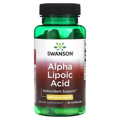 Swanson Alpha Lipoic Acid 600 mg 60 капс. Альфа-липоевая кислота