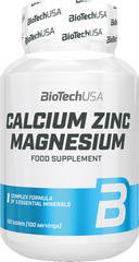 BioTech USA Calcium Zinc Magnesium 100 таб Кальцій