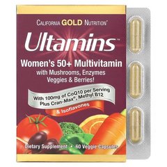 California Gold Nutrition Ultamins Women's 50+ Multivitamin 60 рослинних капсул Вітамінно-мінеральні комплекси