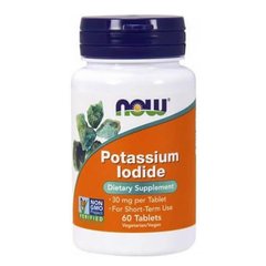 NOW Potassium Iodide 30 mg 60 таб Йод