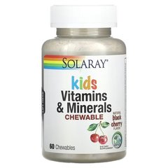 Solaray Kids Vitamins & Minerals 60 смоктальних таблеток Комплекс мультивітамінів для дітей