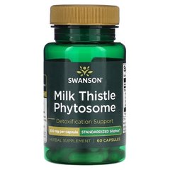 Swanson Milk Thistle Phytosome - Standardized Siliphos 300 mg 60 капсул Розторопша (Силімарин)