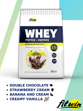 FitWin WHEY Protein + Enzymes 77% 900 g Протеин