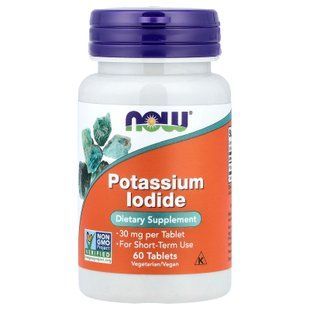 NOW Potassium Iodide 30 mg 60 таблеток Йод