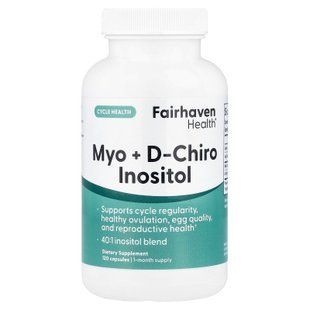 Fairhaven Health Myo + D-Chiro Inositol 120 caps Инозитол (B-8)
