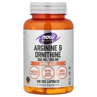 NOW Sports Arginine & Ornithine 100 Veg Caps Аргинин