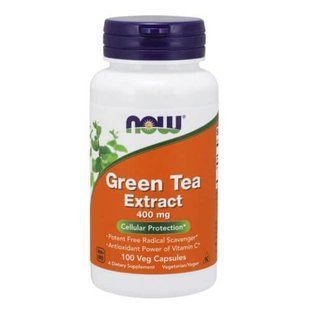 NOW Green Tea Extract 400 mg 100 Veg Capsules (01.2027) Зеленый чай