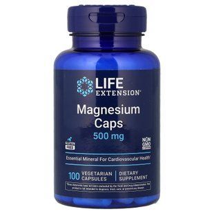 Life Extension Magnesium Caps 500 mg 100 рослинних капсул Магній