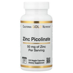 California Gold Nutrition Zinc Picolinate 50 mg 120 капсул Цинк