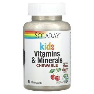 Solaray Kids Vitamins & Minerals 60 смоктальних таблеток Мультивітаміни для дітей