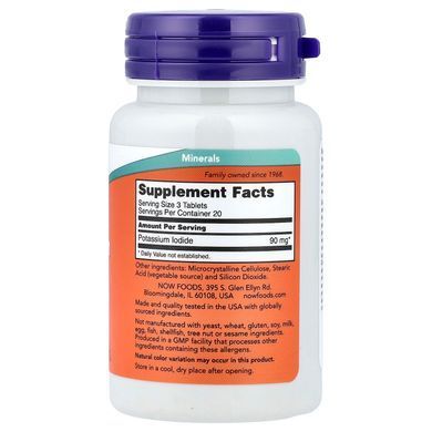NOW Potassium Iodide 30 mg 60 таблеток Йод