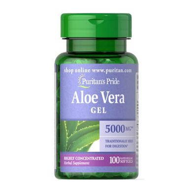 Puritan's Pride Aloe Vera Extract 25 mg 100 капсул Алоэ вера