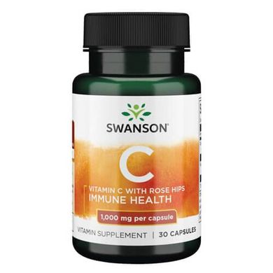 Swanson Vitamin C with Rose Hips 1000 mg 30 капс Вітамін С