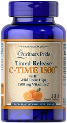 Puritan's Pride Vitamin C-1500 mg with Rose Hips Timed Release 100 табл. Витамин С