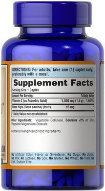 Puritan's Pride Vitamin C-1500 mg with Rose Hips Timed Release 100 табл. Витамин С