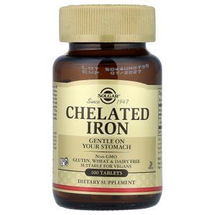 Solgar Chelated Iron 100 tab Железо