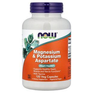 NOW Magnesium & Potassium Aspartate 120 caps Минеральные комплексы