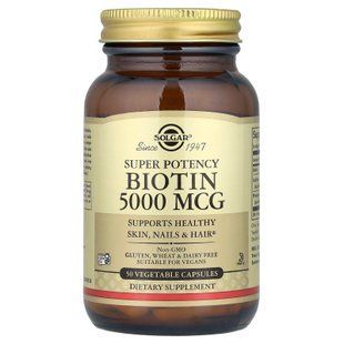 Solgar Biotin 5000 mcg 50 caps Биотин (B-7)