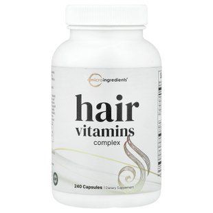 Micro Ingredients Hair Vitamins Complex 240 Capsules Комплексы для кожи волос и ногтей