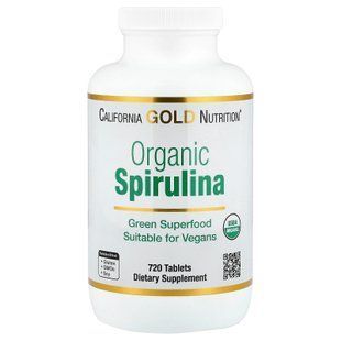 California Gold Nutrition Organic Spirulina 720 tab Спирулина