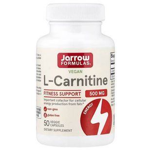 Jarrow Formulas L-Carnitine 500 mg 50 рослинних капсул L-Карнитин