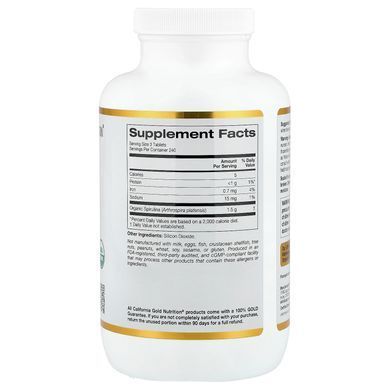 California Gold Nutrition Organic Spirulina 720 tab Спирулина