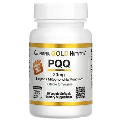 California Gold Nutrition PQQ 20 mg 30 растительных капсул Витамин B-6