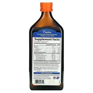 Carlson Labs Fish Oil Omega-3 1,600 mg 500 мл Омега-3