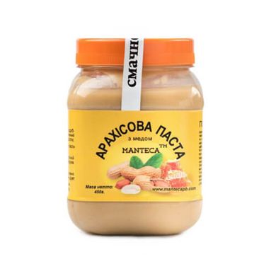 Арахісова паста MantEca с медом 500 грам Горіхові пасти