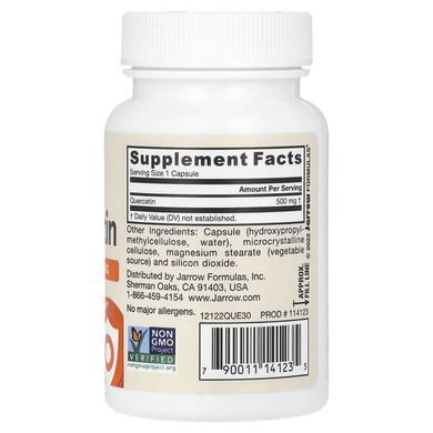 Jarrow Formulas Vegan Quercetin 500 mg 30 Veggie Capsules Кверцетин