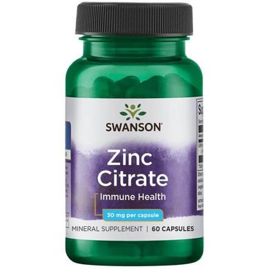 Swanson Zinc Citrate 30 mg 60 капс Цинк