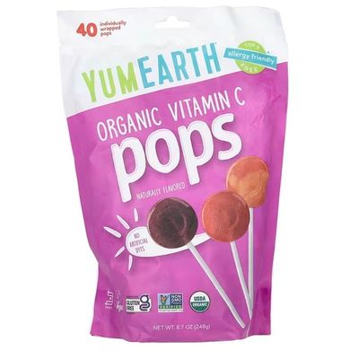 YumEarth Organic Vitamin C Pops Assorted 40 Pops 248 г Сладости