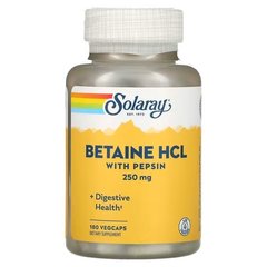 Solaray Betaine HCL with Pepsin 250 mg 180 капсул Бетаїн