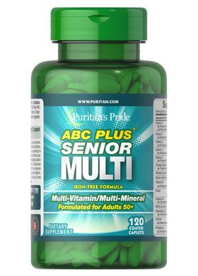 Puritan's Pride ABC Plus Senior Multivitamin Multi-Mineral Formula 120 таблеток Вітамінно-мінеральні комплекси