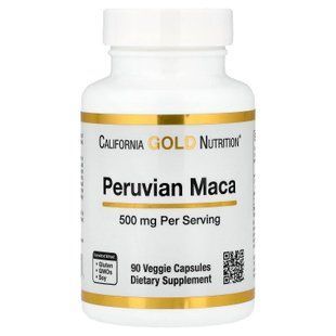 California Gold Nutrition Peruvian Maca 500 mg 90 рослинних капсул Мака