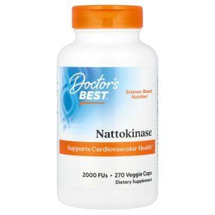 Doctor's Best Nattokinase 2,000 FUs 270 вегетарианских капсул Наттокиназа (Nattokinase)