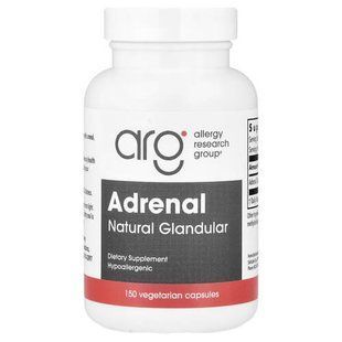 Allergy Research Group Adrenal Natural Glandular 150 рослинних капсул Підтримка наднирників