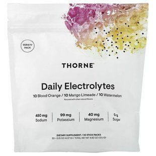 Thorne Daily Electrolytes 30 Stick Packs (4.37 g) Изотоники
