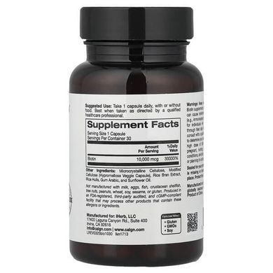 California Gold Nutrition Biotin 10,000 mcg 30 рослинних капсул Біотин (B-7)