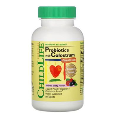 ChildLife Probiotics with Colostrum 92 жувальних таблеток Молозиво (Colostrum)
