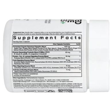 Codeage Fermented Digestive Enzymes+ 90 рослинних капсул Ензими