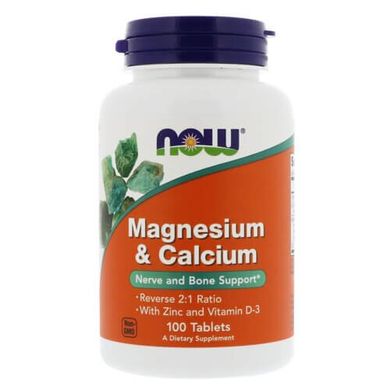 Now Foods Magnesium & Calcium 100 табл Кальцій