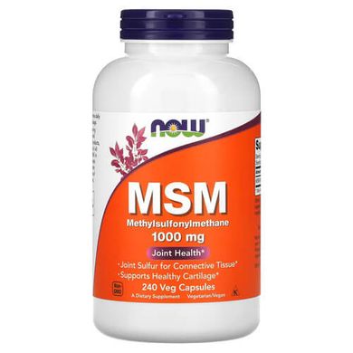 NOW MSM 1000 mg 240 капсул МСМ