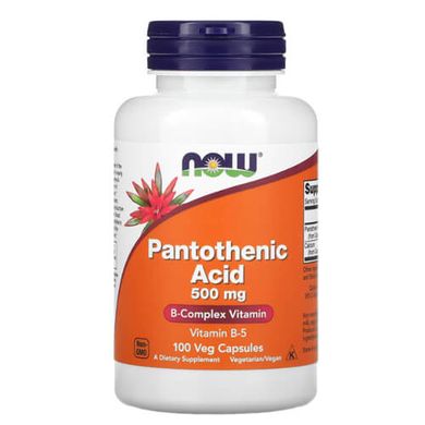 NOW Pantothenic Acid 500 мг 100 капс Пантотеновая кислота (B-5)