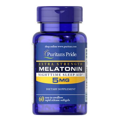 Puritan's Pride Extra Strength Melatonin 5 mg 60 капс Мелатонин