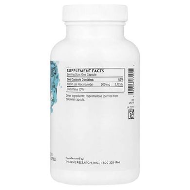 Thorne Niacinamide 500 mg 180 Capsules Ниацин (B-3)