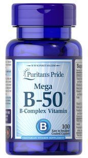 Puritan's Pride Vitamin B-50 Complex 100 таблеток Комплекс вітамінів групи В