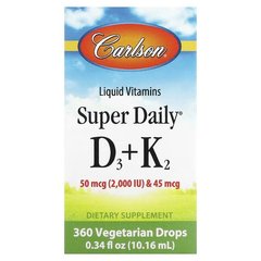 Carlson Liquid Super Daily D3+K2 10.16 ml Вітамін D3 + K-2